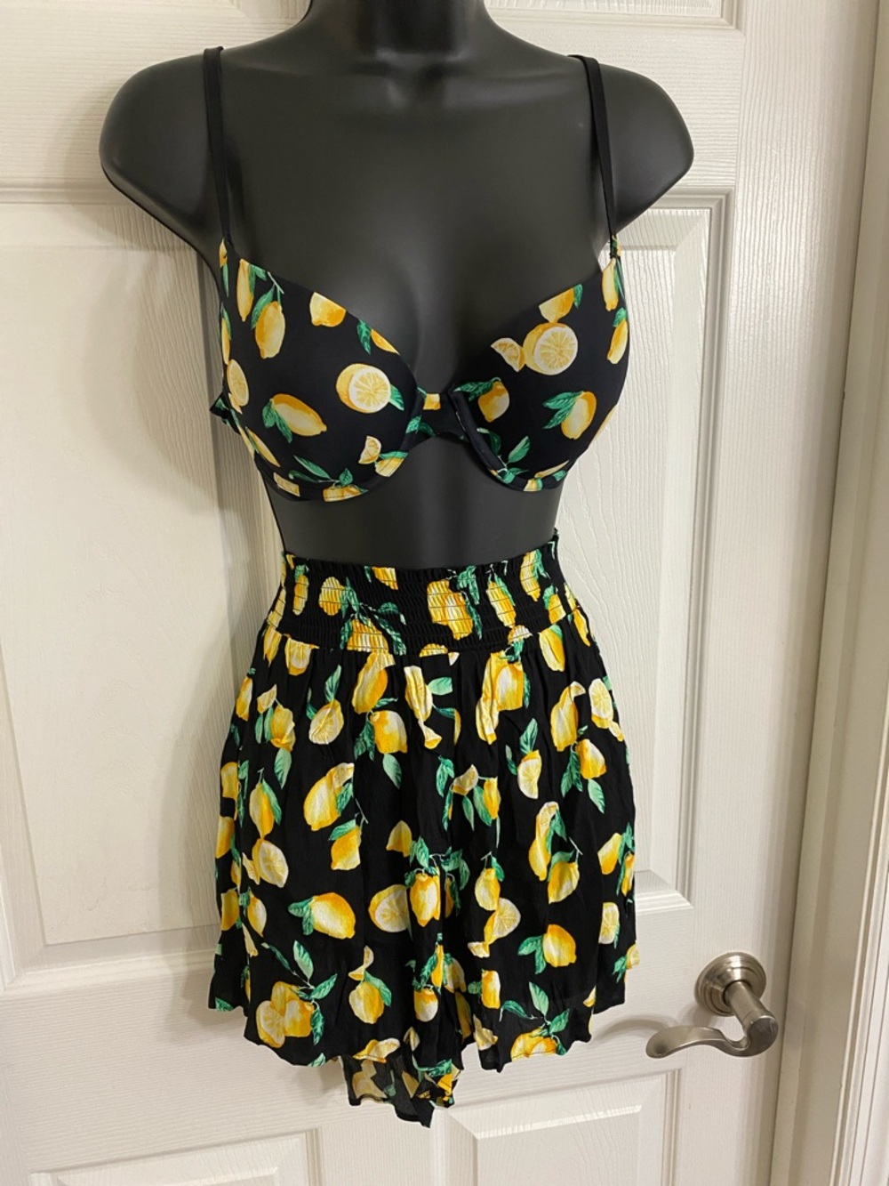 PINK Lemon Print Two-Piece Set - Beach Wear/Pool Party/Pajama Set